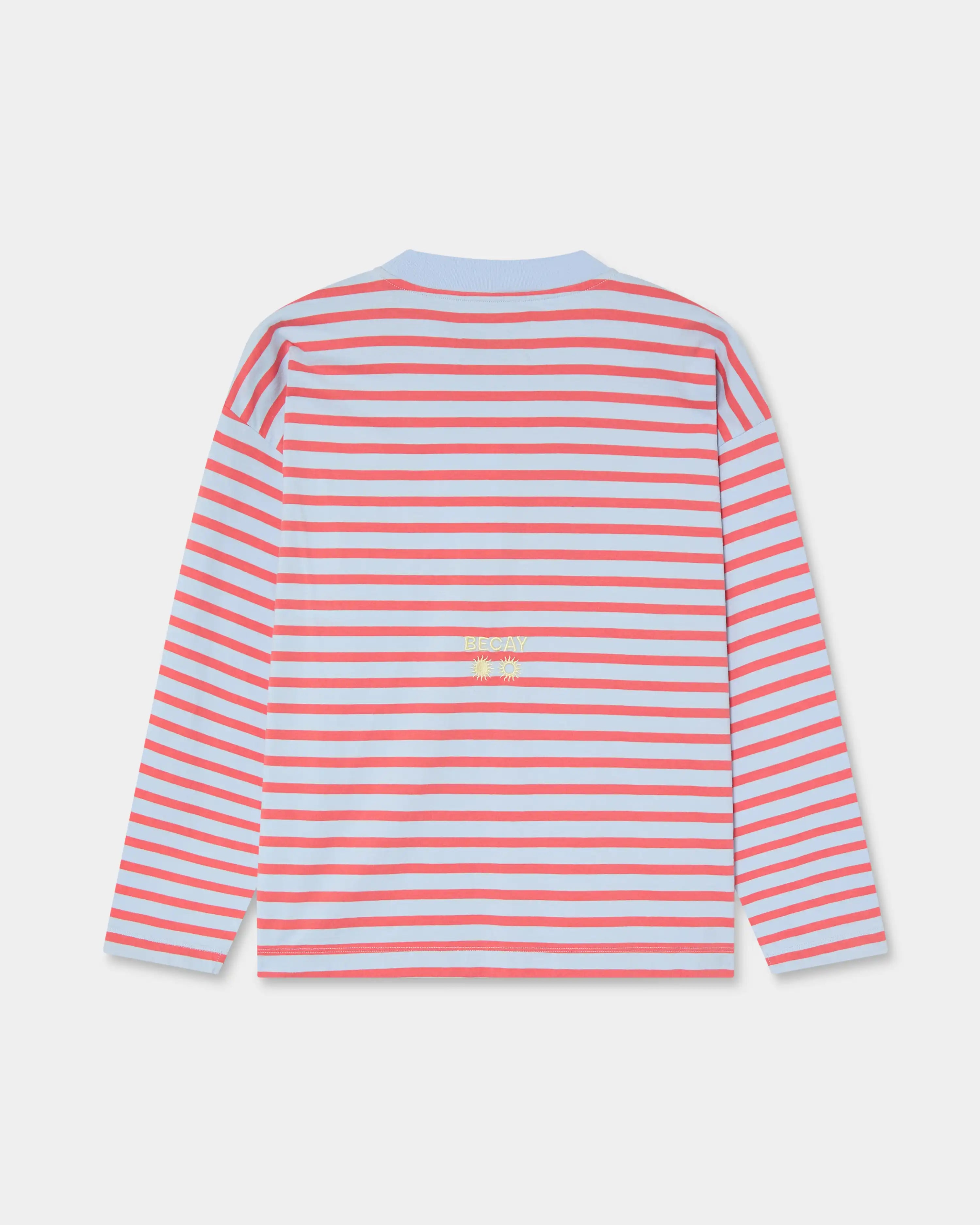 Stripes Longsleeve Blue & Coral