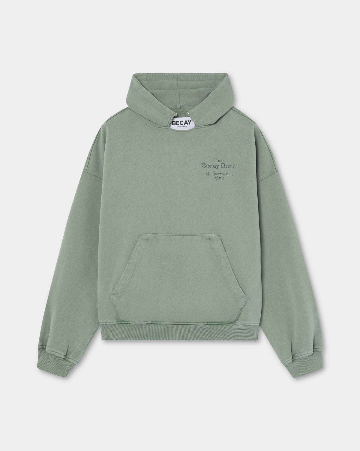 Sudadera con capucha Ripped verde BECAY