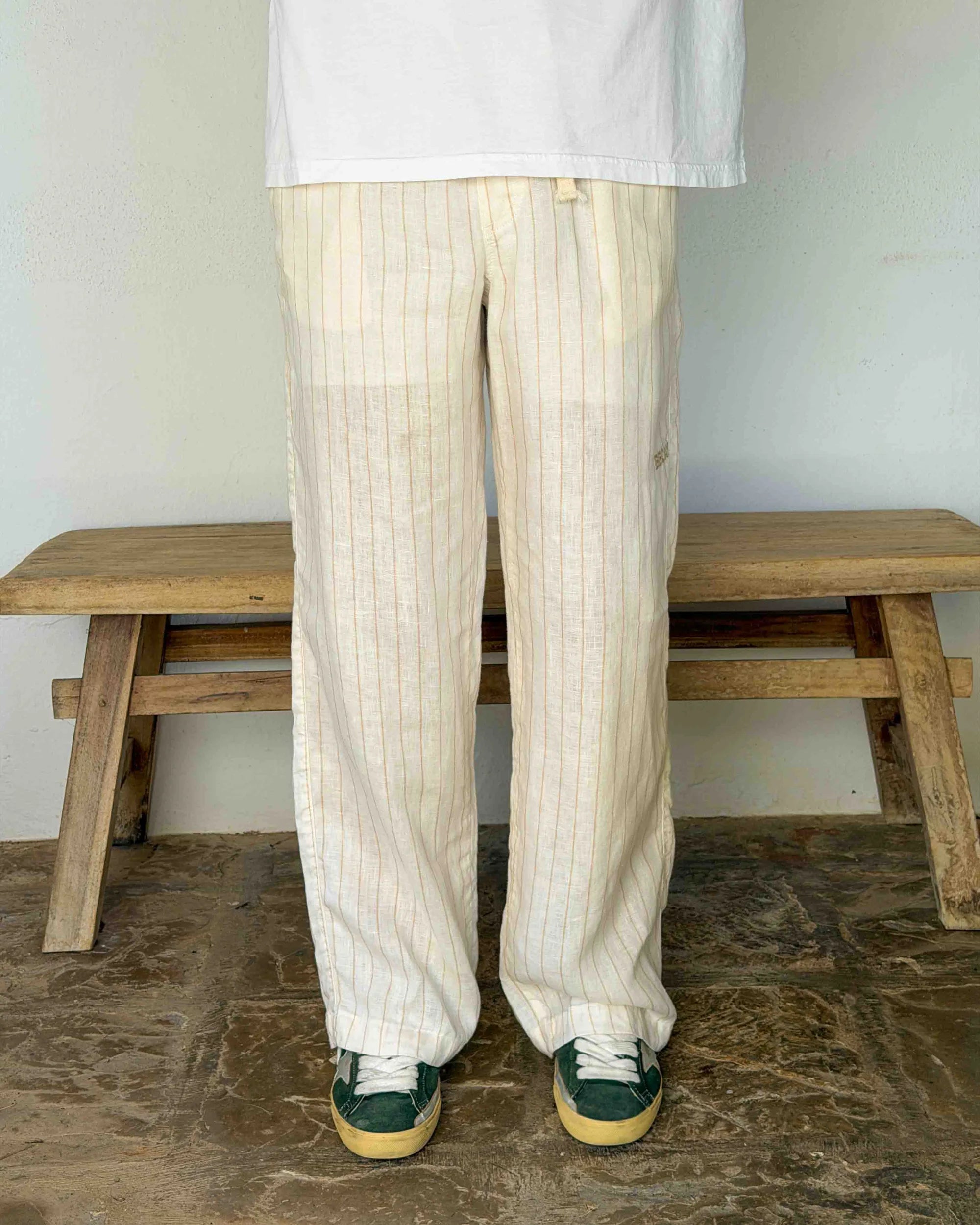 Stripes Linen Pants Sand
