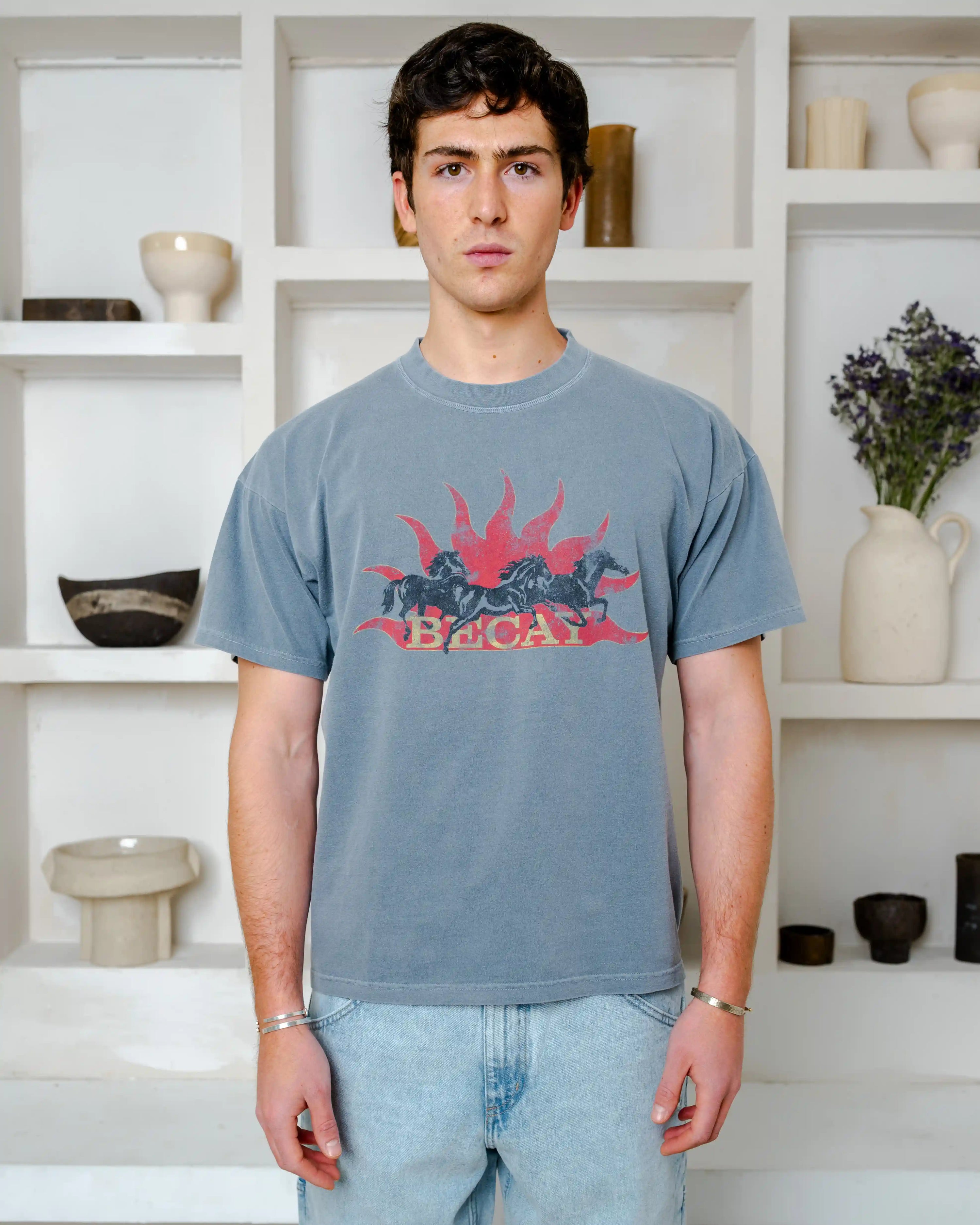Horses T-Shirt Grey