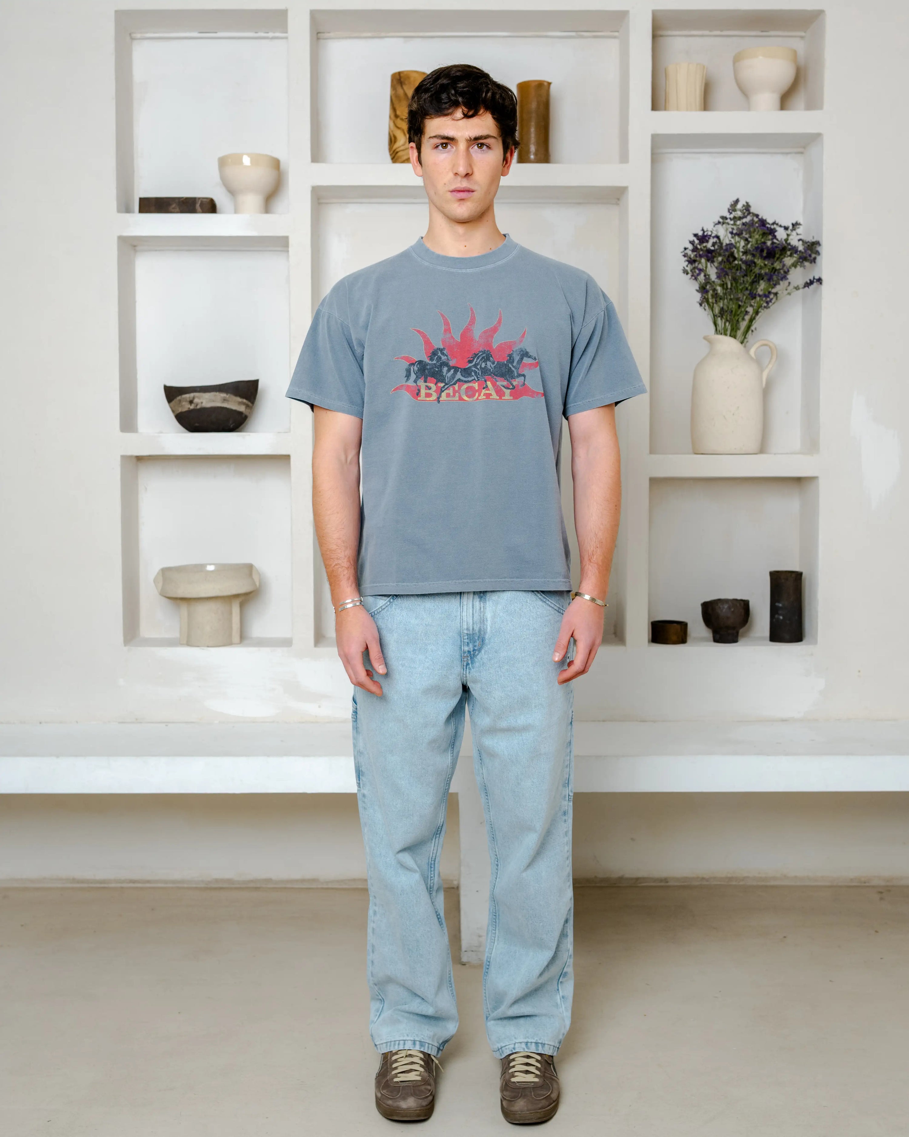Horses T-Shirt Grey