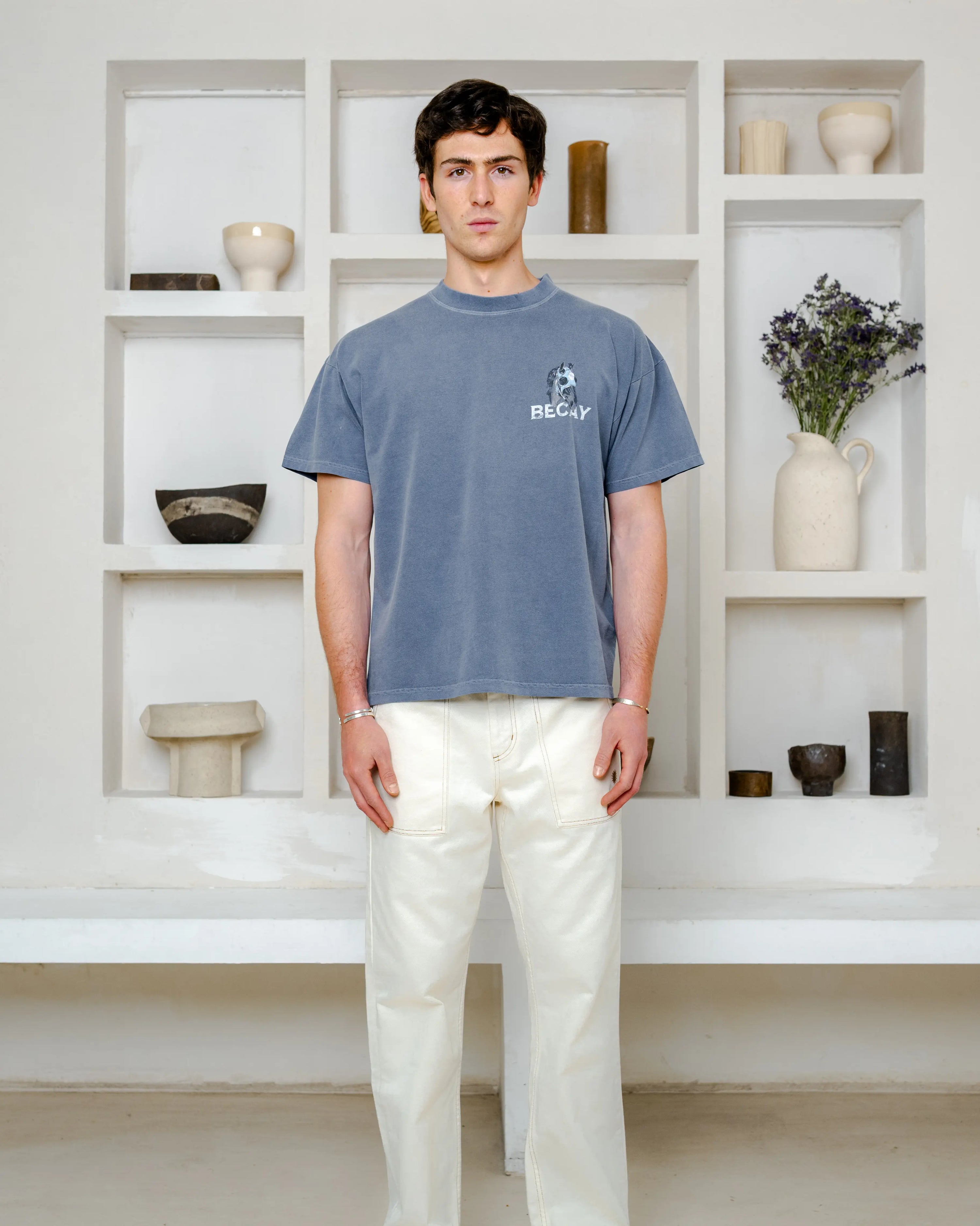 Horse Mask T-Shirt Blue
