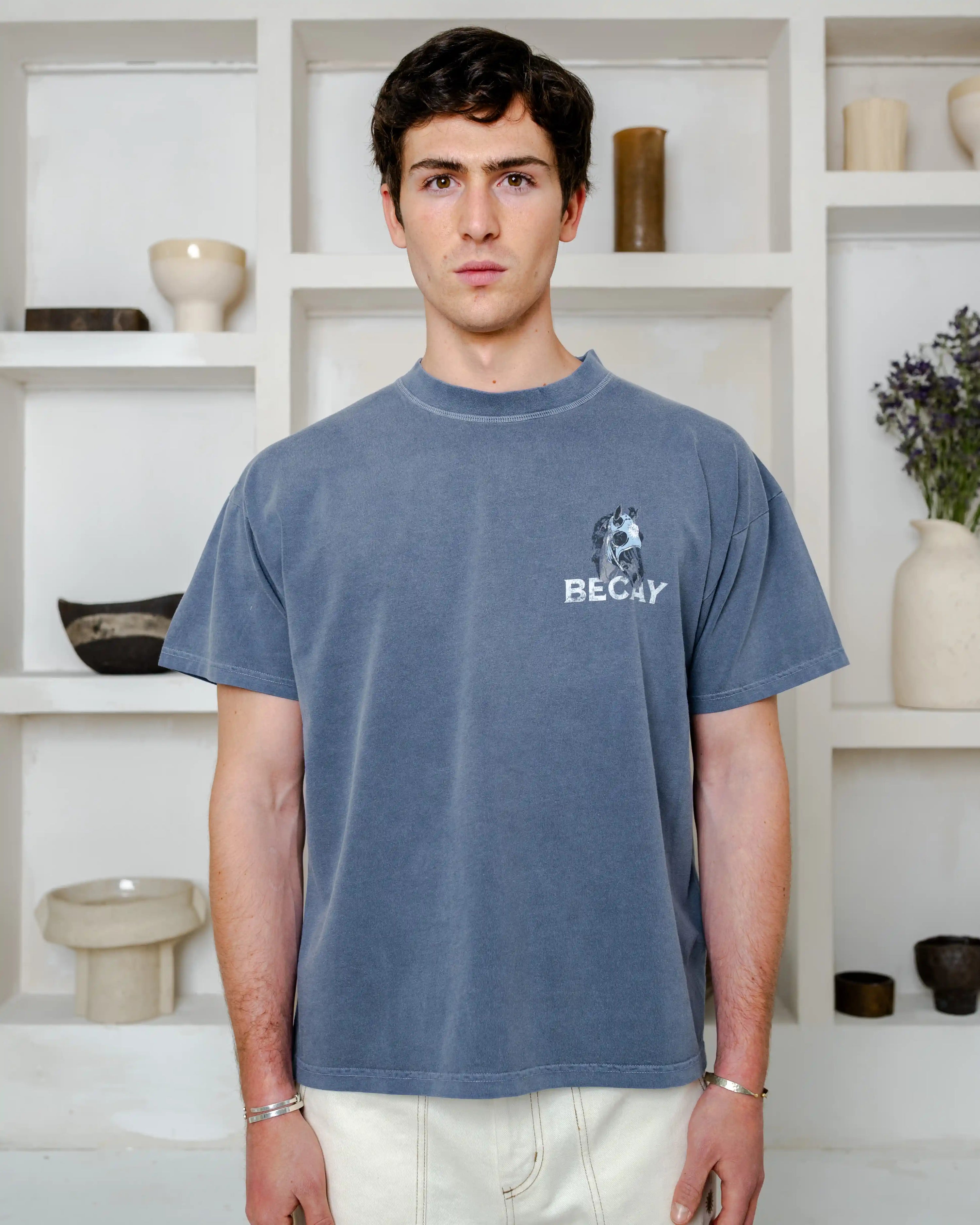 Horse Mask T-Shirt Blue
