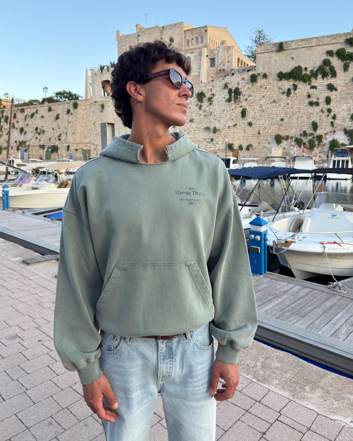 Ripped Hoodie Green