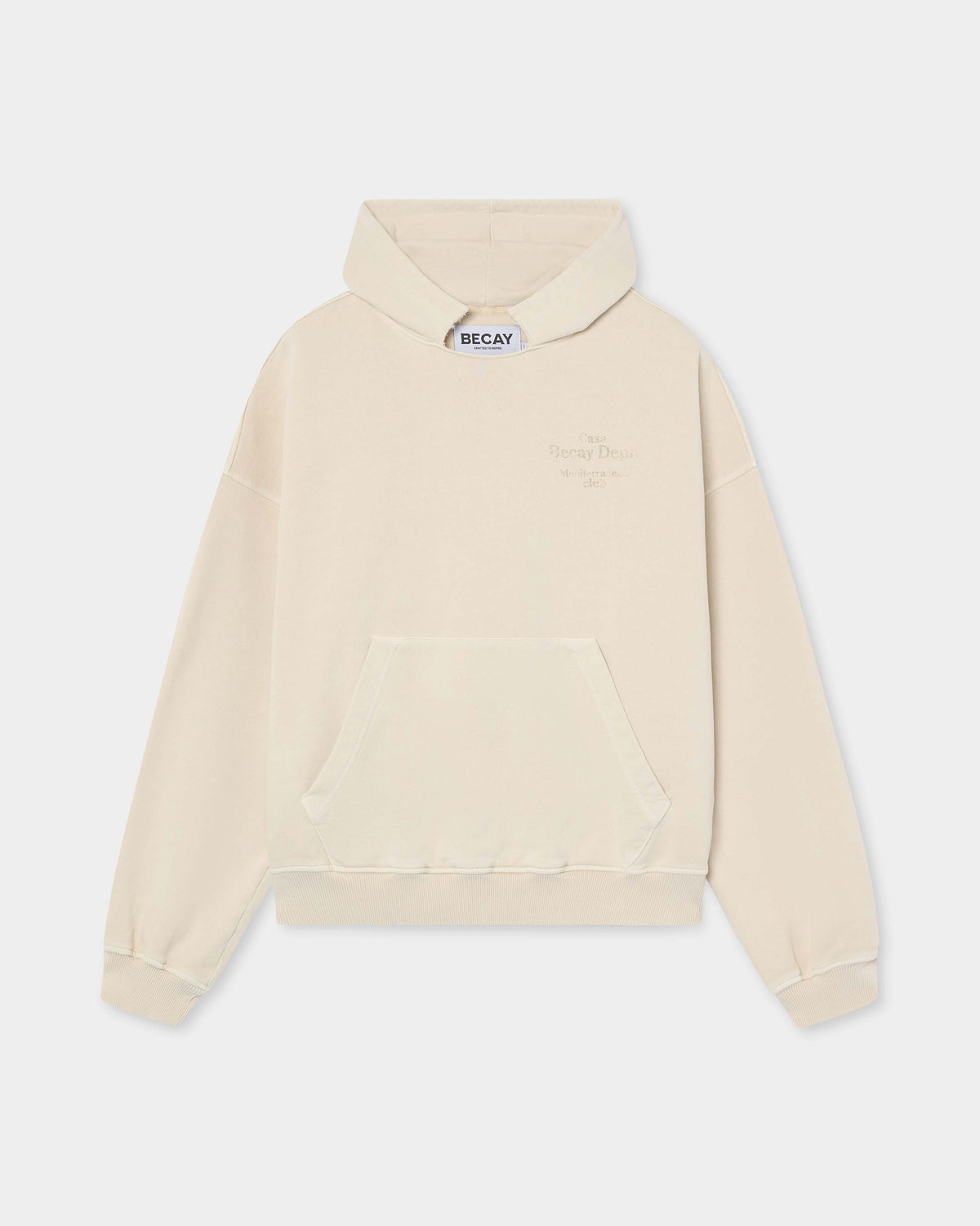 Sudadera con capucha Ripped beige BECAY