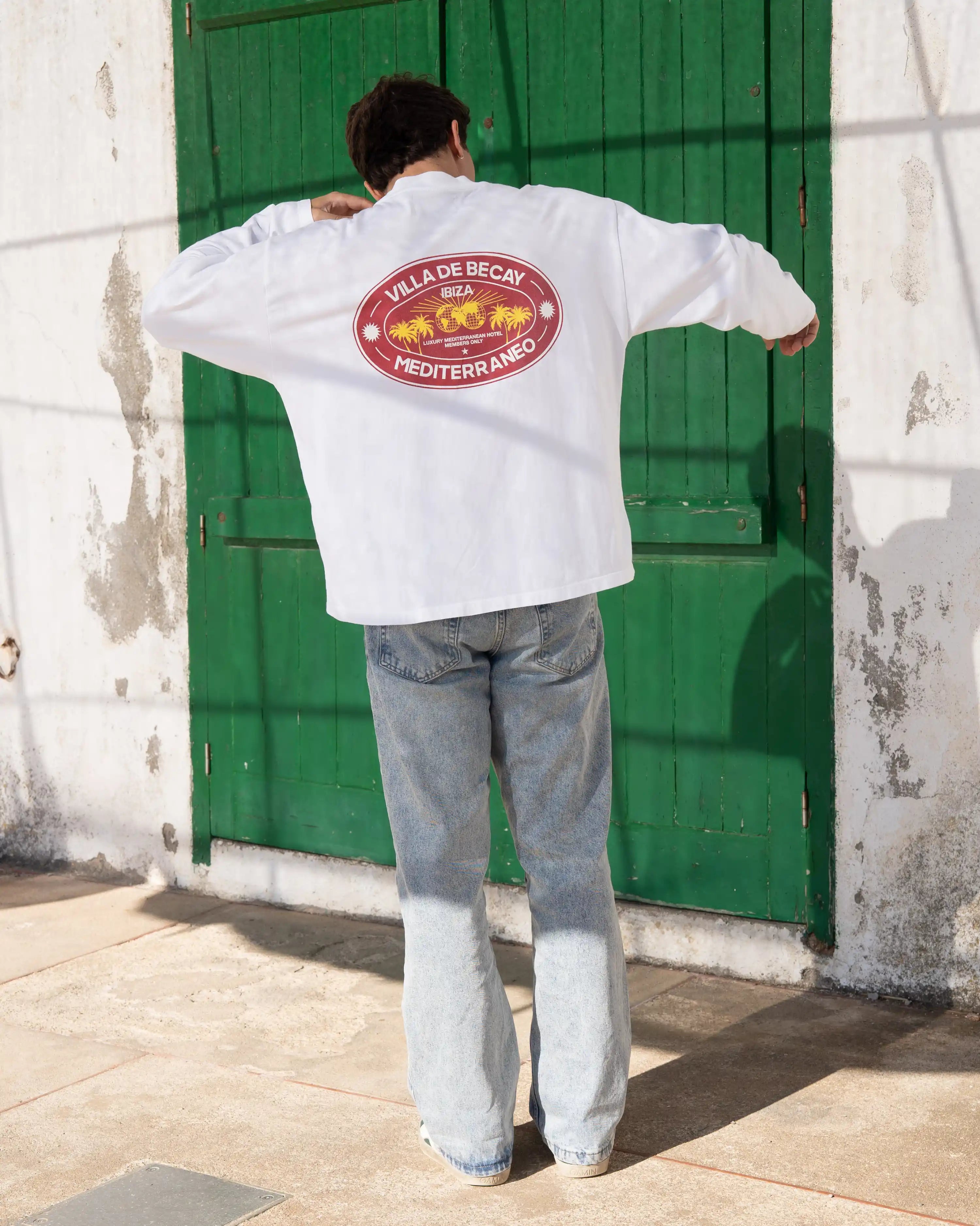 Hotel Longsleeve White &amp; Red