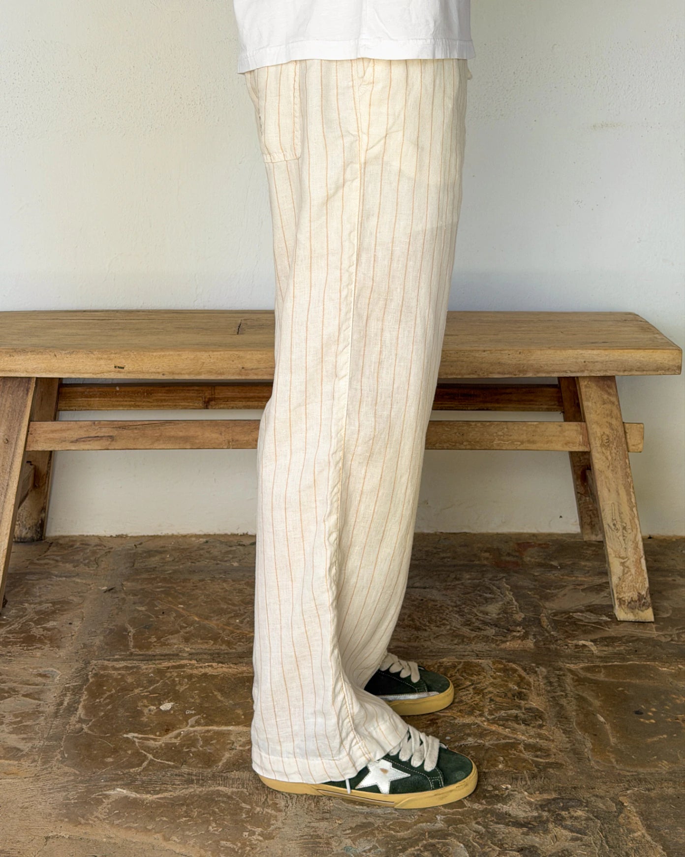 Stripes Linen Pants Sand