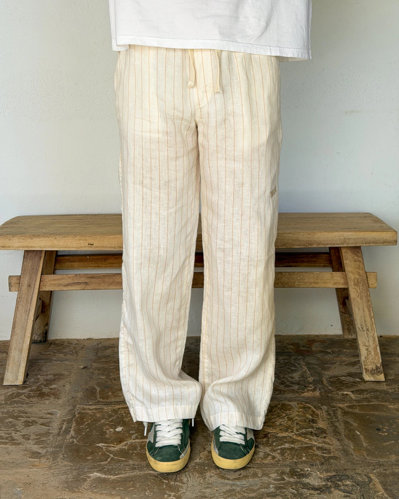 Stripes Linen Pants Sand