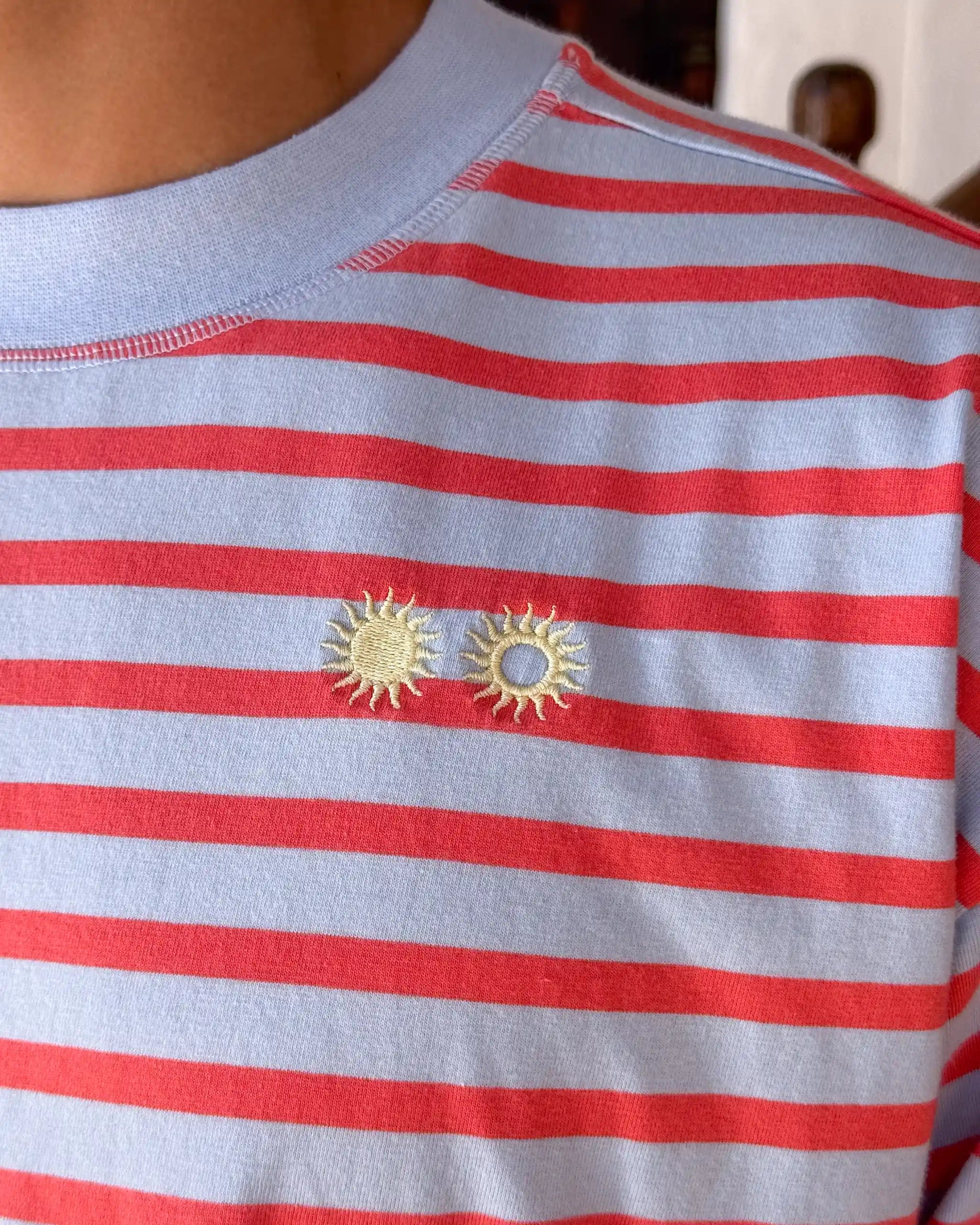 Stripes Longsleeve Blue & Coral