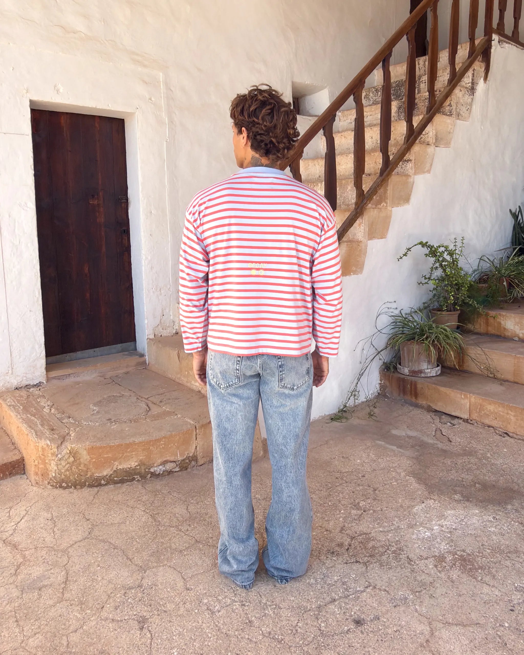 Stripes Longsleeve Blue & Coral