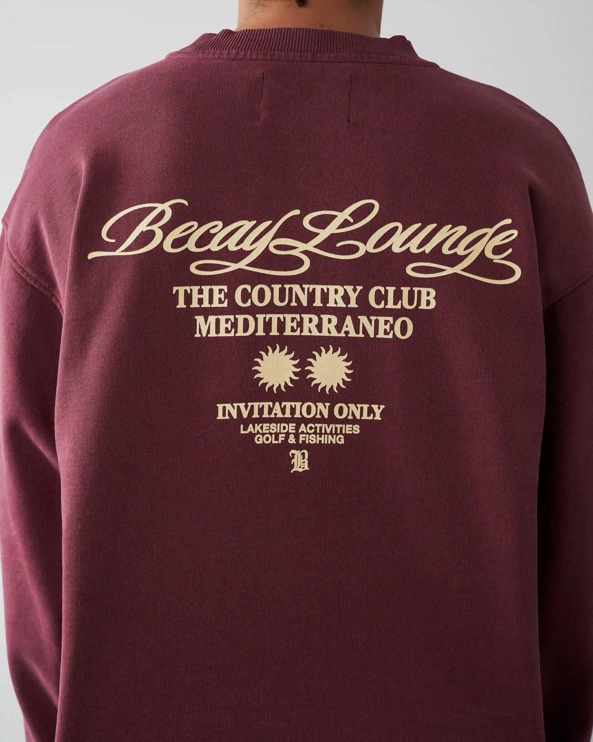 Club Burgundy Oversized Crewneck | BECAY