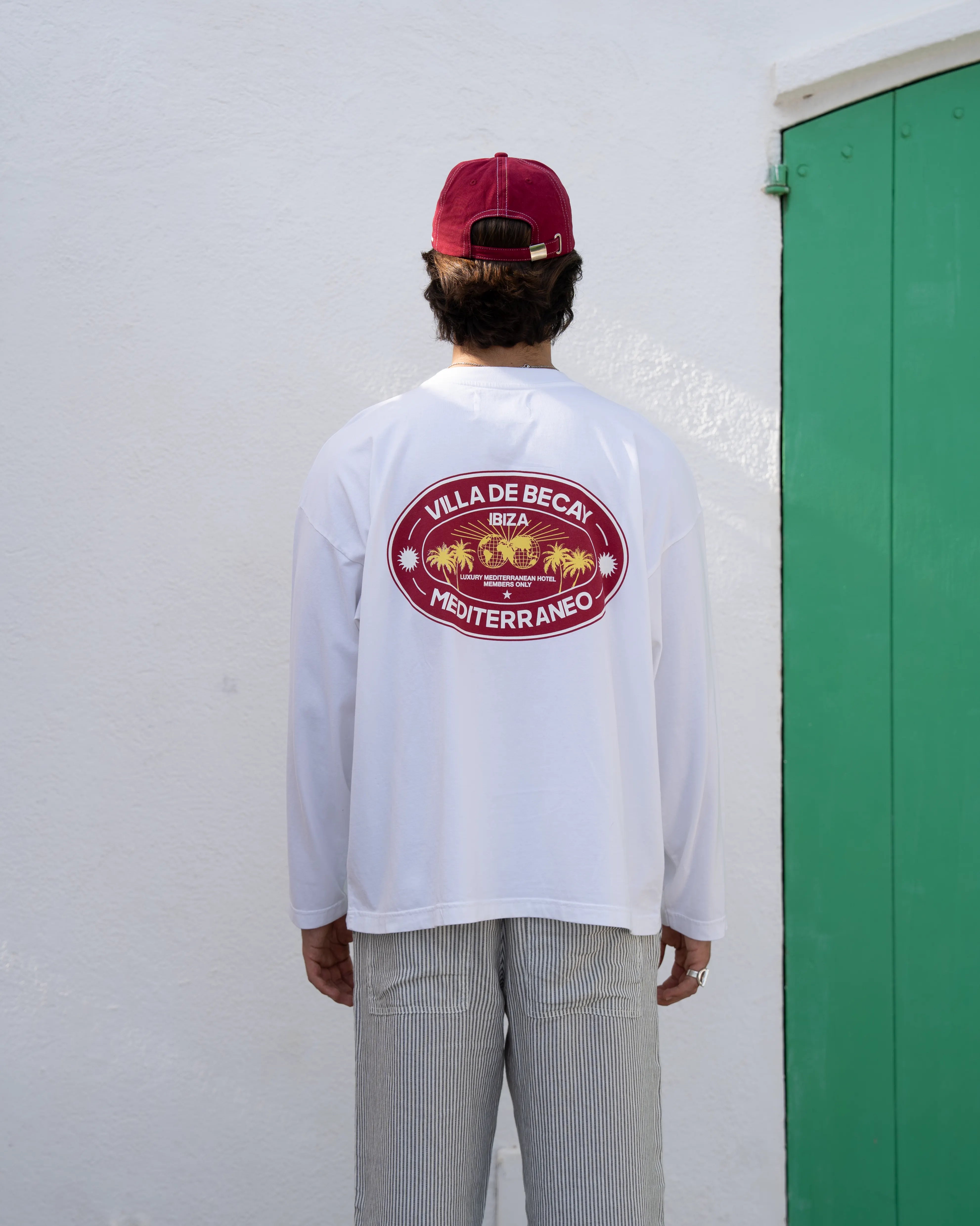 Hotel Longsleeve White &amp; Red