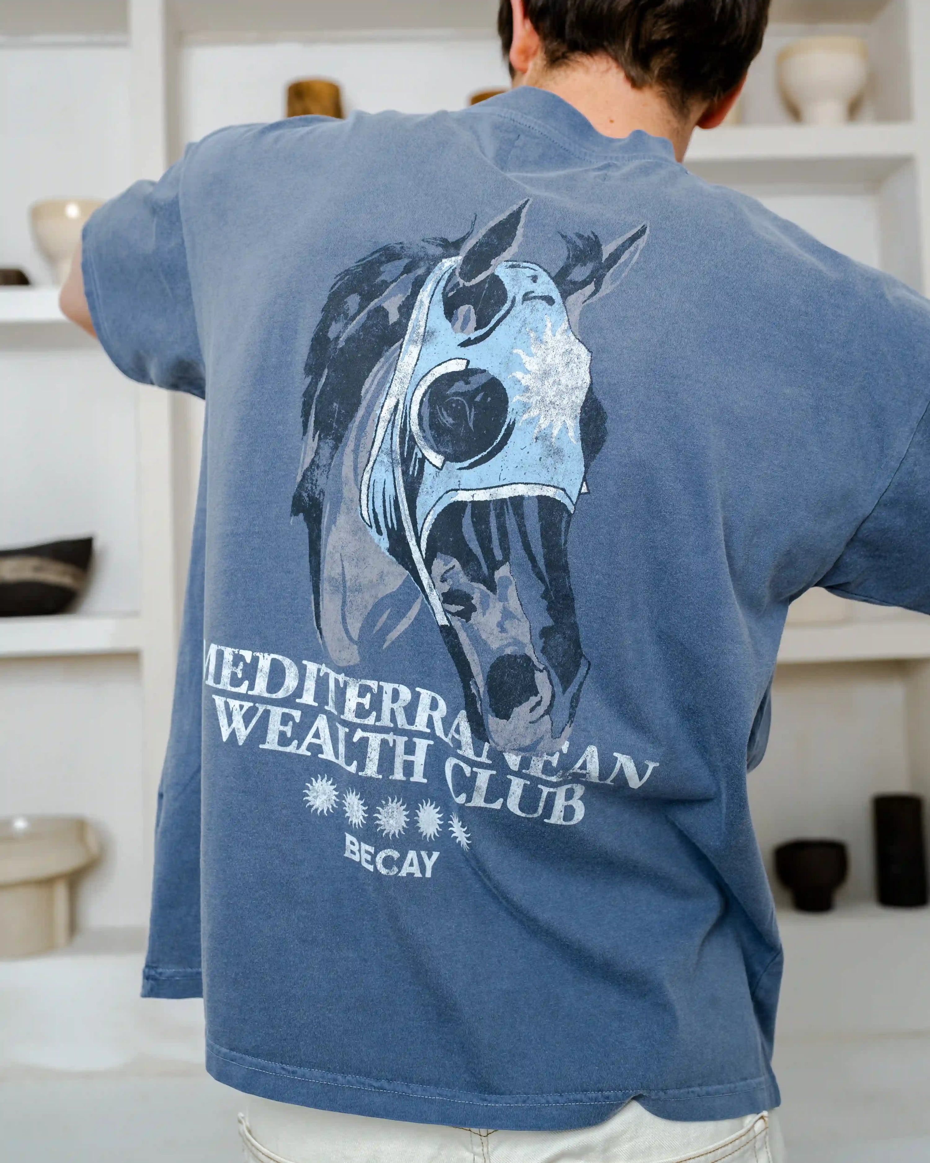 Horse Mask T-Shirt Blue