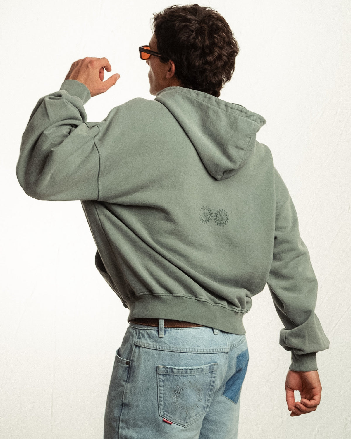 Sudadera con capucha Ripped verde BECAY