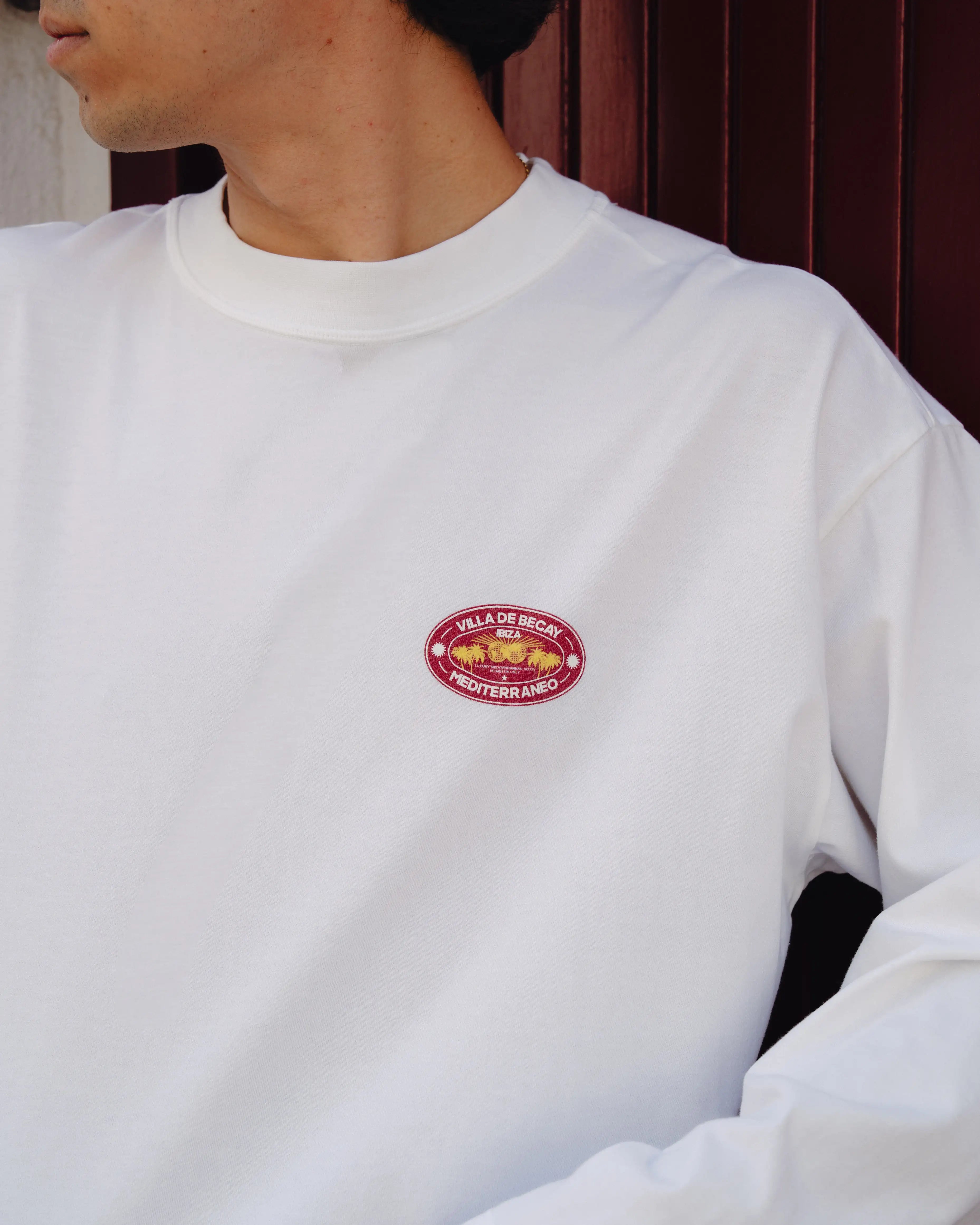 Hotel Longsleeve White &amp; Red