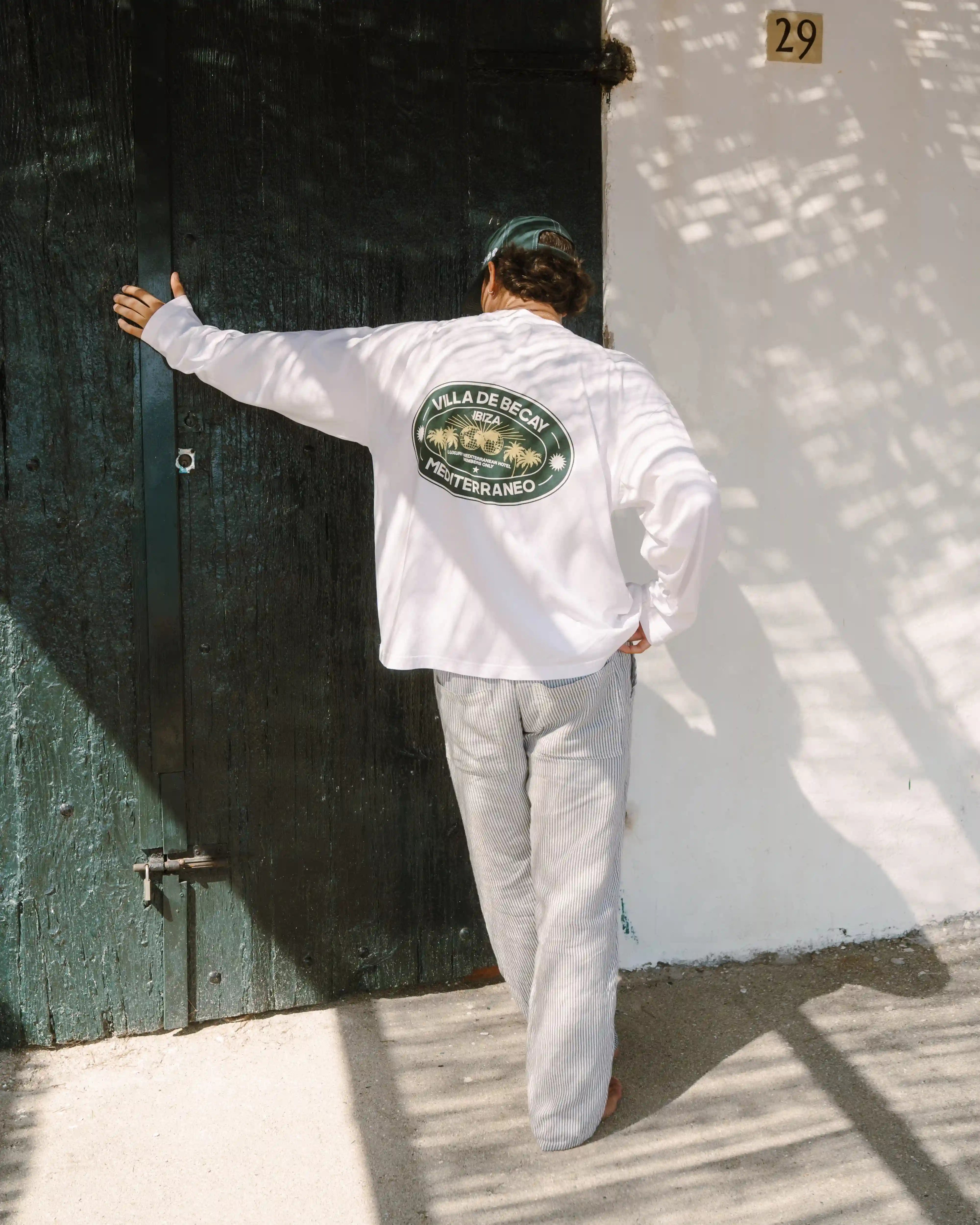 Hotel Longsleeve White &amp; Green