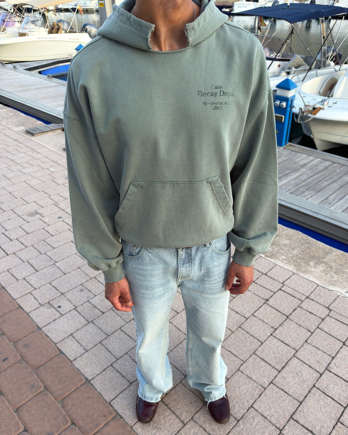 Ripped Hoodie Green